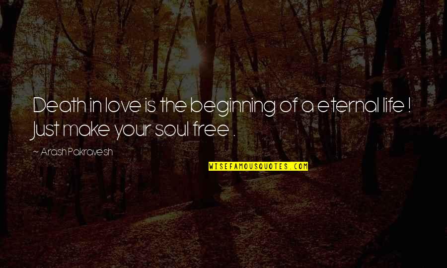 Lifeguard Walks On Water Quote Quotes By Arash Pakravesh: Death in love is the beginning of a