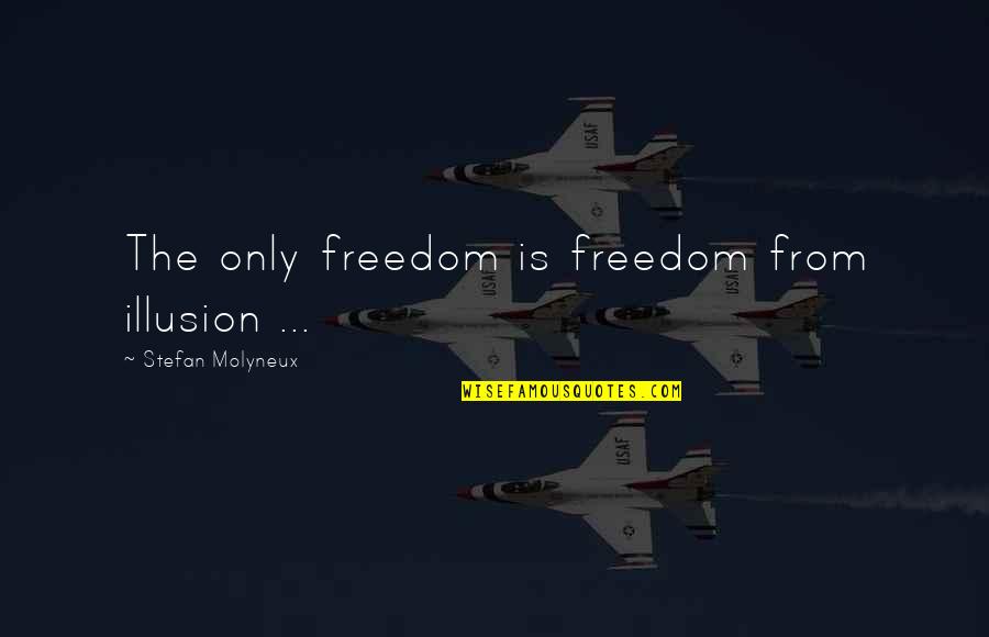 Lifehacks For Edges Quotes By Stefan Molyneux: The only freedom is freedom from illusion ...