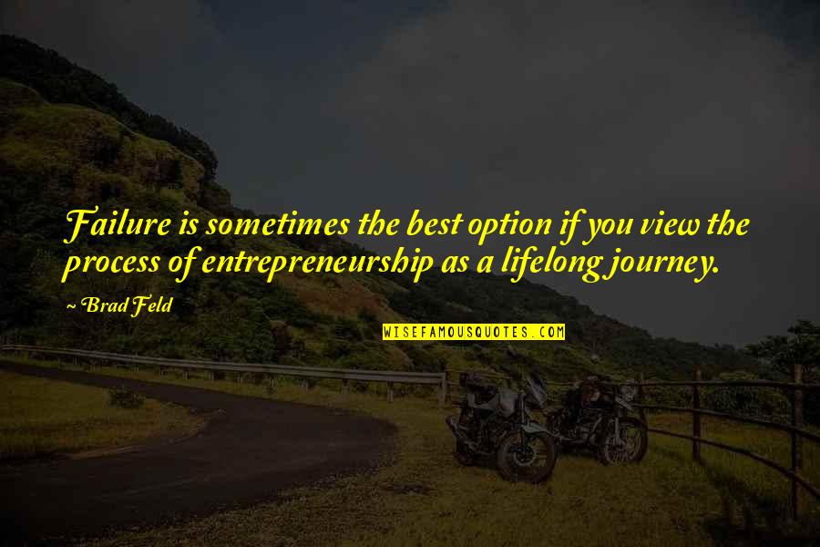 Lifelong Journey Quotes By Brad Feld: Failure is sometimes the best option if you