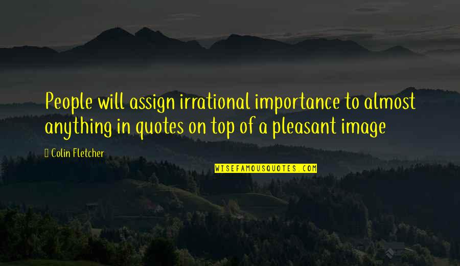 Lifes Greatest Quotes By Colin Fletcher: People will assign irrational importance to almost anything Lifes Greatest Quotes By Colin Fletcher: People will assign irrational importance to almost anything