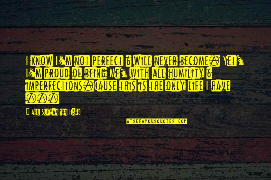 Life's Not Perfect Quotes By Abu Sufyan Ibn Harb: I know I'm not perfect & will never