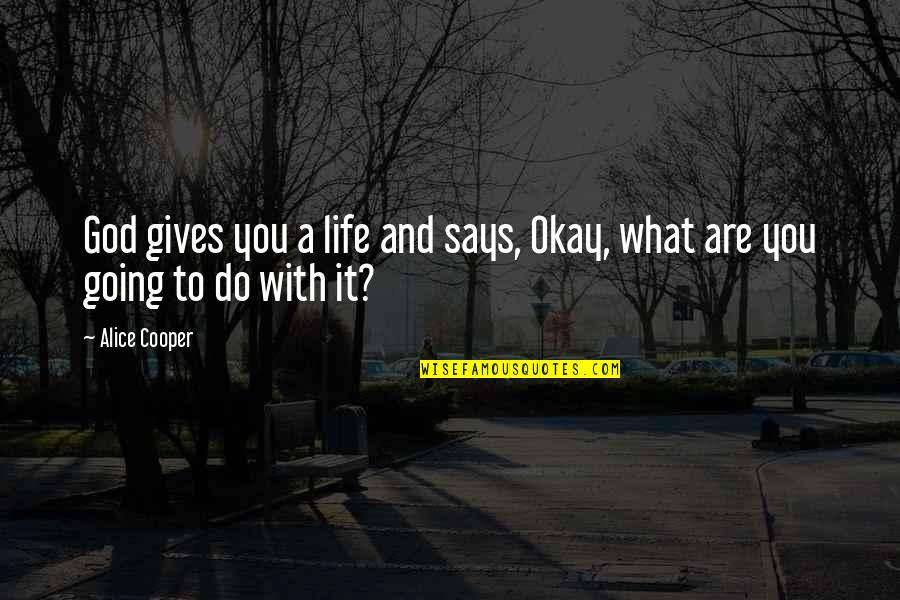 Life's Okay Quotes By Alice Cooper: God gives you a life and says, Okay,