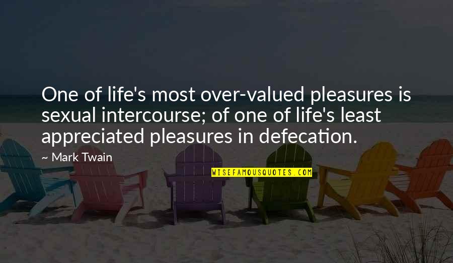 Life's Pleasures Quotes By Mark Twain: One of life's most over-valued pleasures is sexual