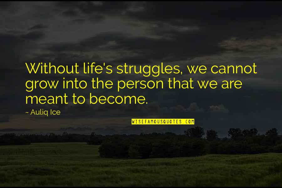 Life's Struggles Quotes By Auliq Ice: Without life's struggles, we cannot grow into the