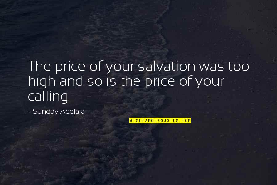 Lifetime Best Friend Quotes By Sunday Adelaja: The price of your salvation was too high