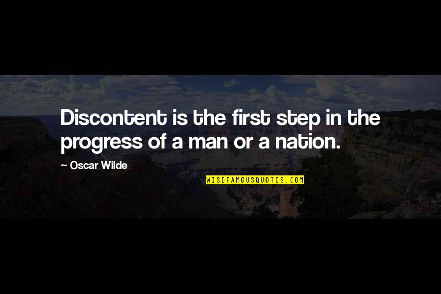 Lifetime Income Report Quotes By Oscar Wilde: Discontent is the first step in the progress
