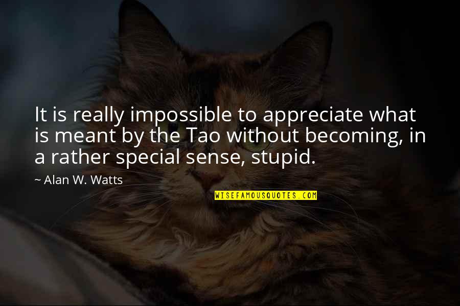 Lifework Quotes By Alan W. Watts: It is really impossible to appreciate what is