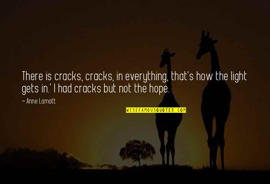 Light And Cracks Quotes By Anne Lamott: There is cracks, cracks, in everything, that's how