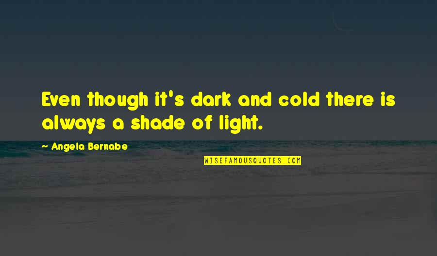 Light And Shade Quotes By Angela Bernabe: Even though it's dark and cold there is
