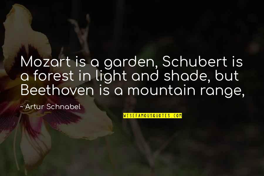 Light And Shade Quotes By Artur Schnabel: Mozart is a garden, Schubert is a forest
