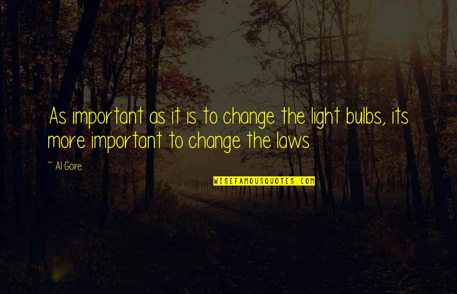 Light Bulbs Quotes By Al Gore: As important as it is to change the