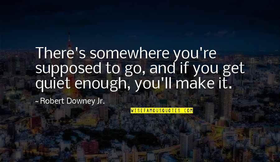 Light Canoe Quotes By Robert Downey Jr.: There's somewhere you're supposed to go, and if