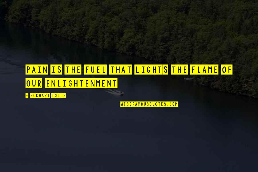 Light Flame Quotes By Eckhart Tolle: Pain is the fuel that lights the flame