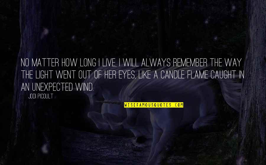 Light Flame Quotes By Jodi Picoult: No matter how long I live, I will