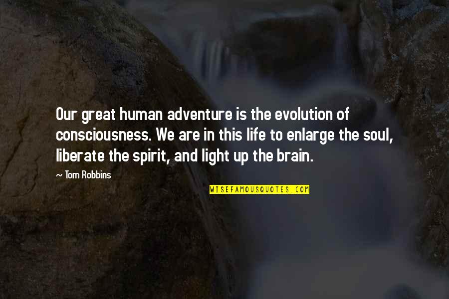 Light In Our Life Quotes By Tom Robbins: Our great human adventure is the evolution of