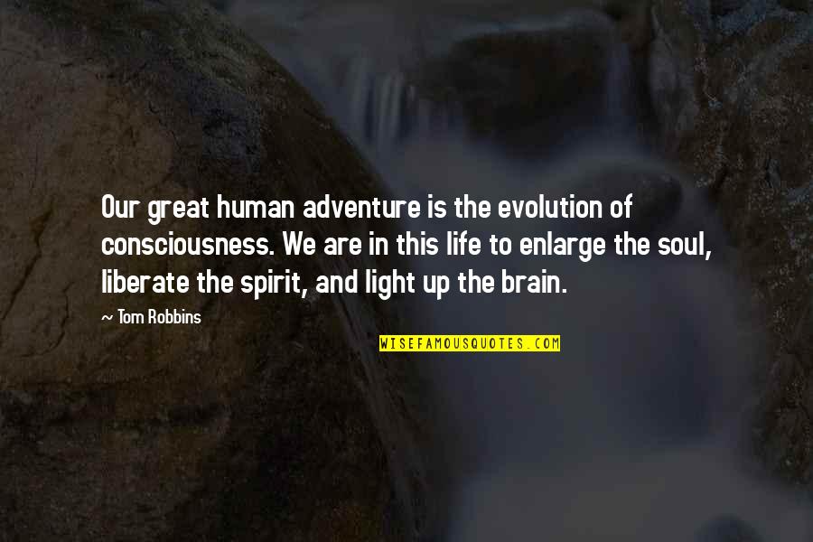 Light In Soul Quotes By Tom Robbins: Our great human adventure is the evolution of