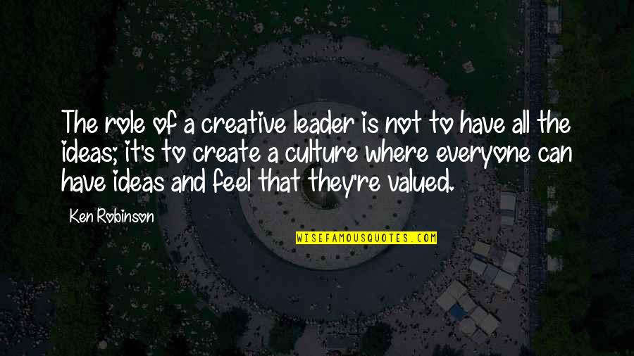 Light In The Attic Quotes By Ken Robinson: The role of a creative leader is not