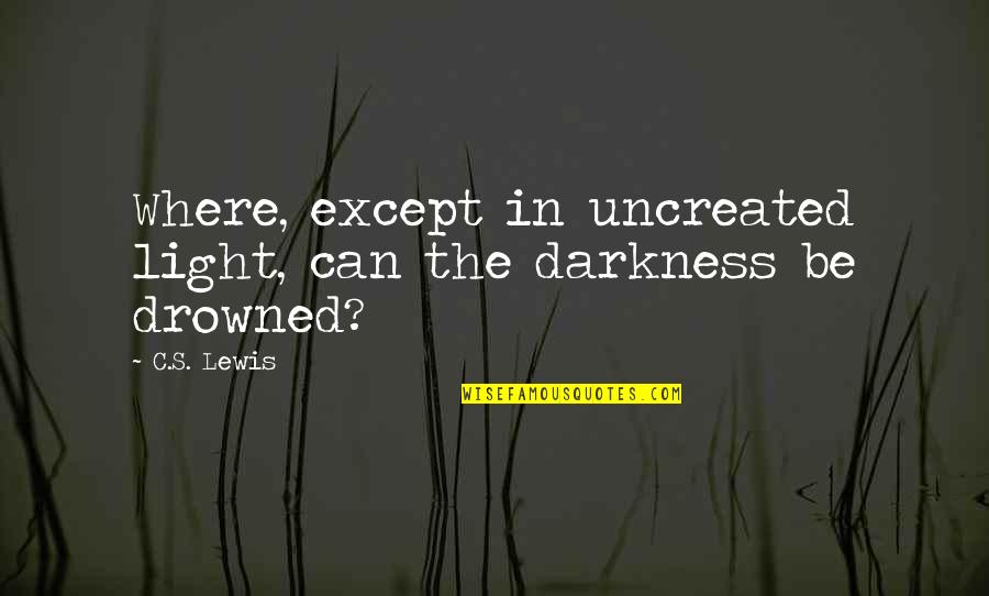 Light In The Darkness Quotes By C.S. Lewis: Where, except in uncreated light, can the darkness