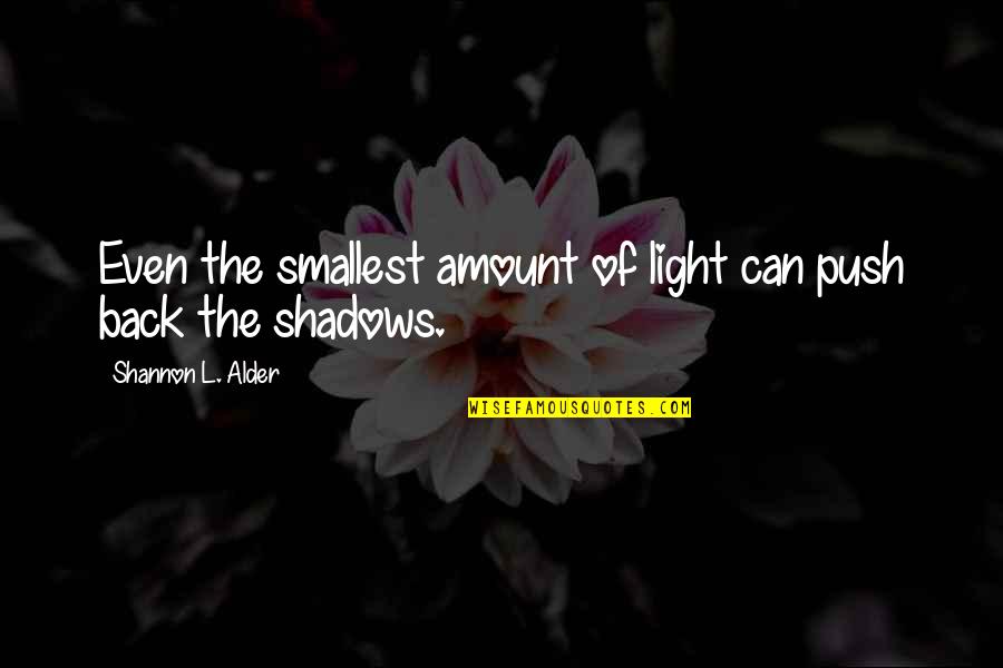 Light Of Hope Quotes By Shannon L. Alder: Even the smallest amount of light can push