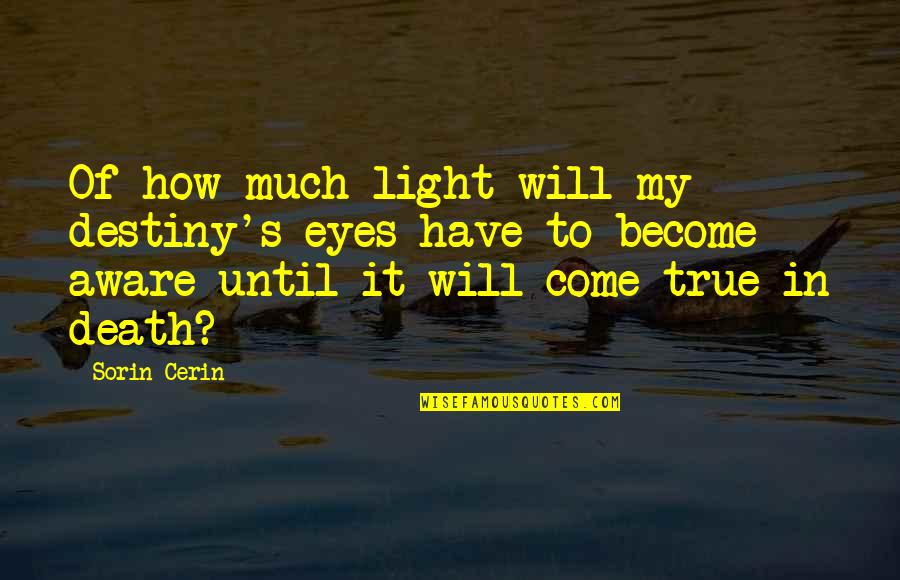 Light Of My Eyes Quotes By Sorin Cerin: Of how much light will my destiny's eyes