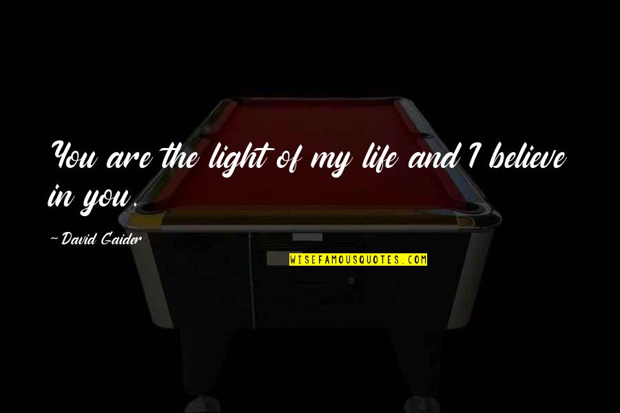 Light Of My Life Quotes By David Gaider: You are the light of my life and