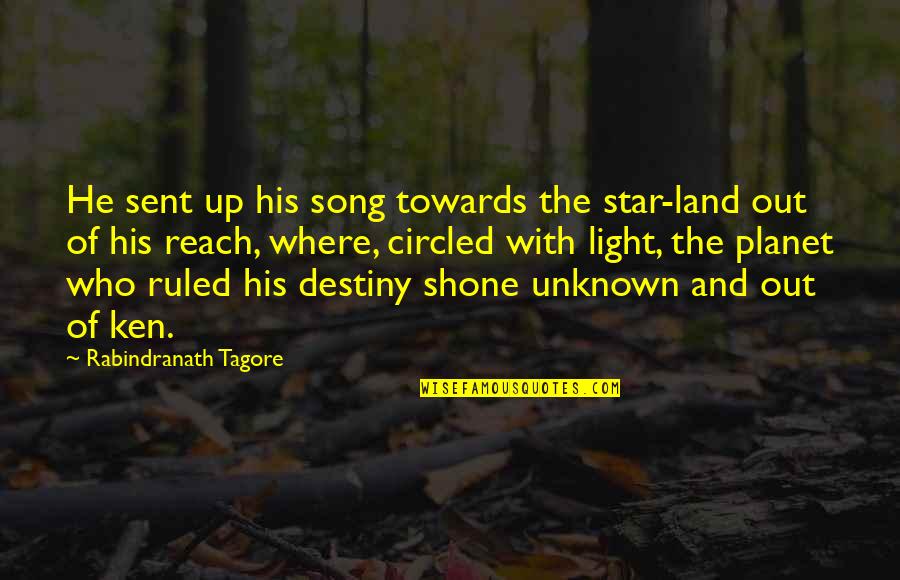 Light Of Star Quotes By Rabindranath Tagore: He sent up his song towards the star-land