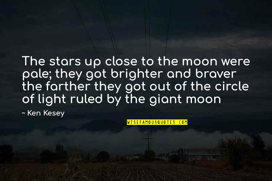 Light Of Stars Quotes By Ken Kesey: The stars up close to the moon were Light Of Stars Quotes By Ken Kesey: The stars up close to the moon were
