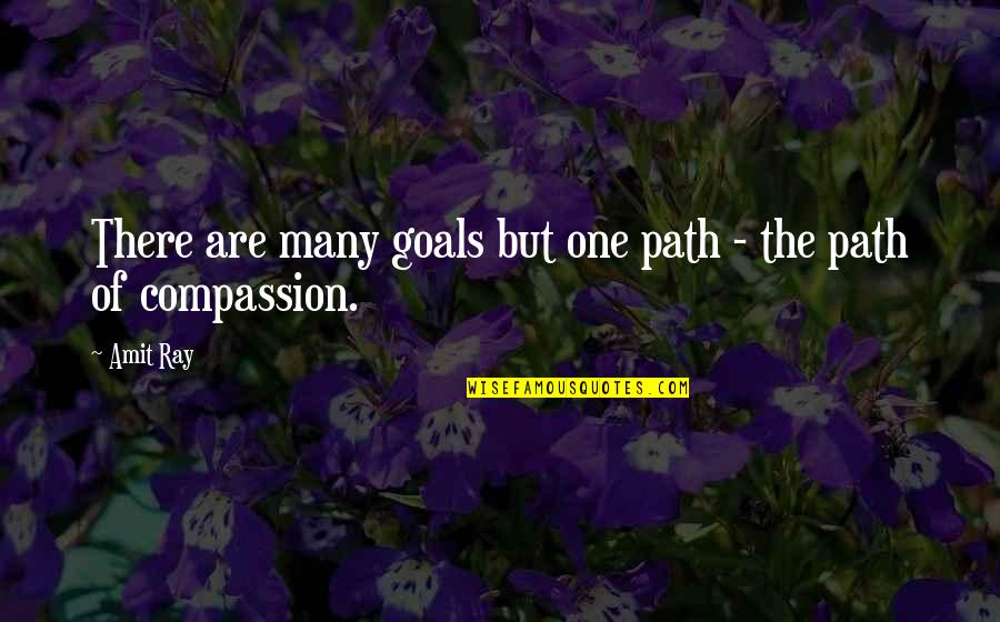 Light On Yoga Quotes By Amit Ray: There are many goals but one path -