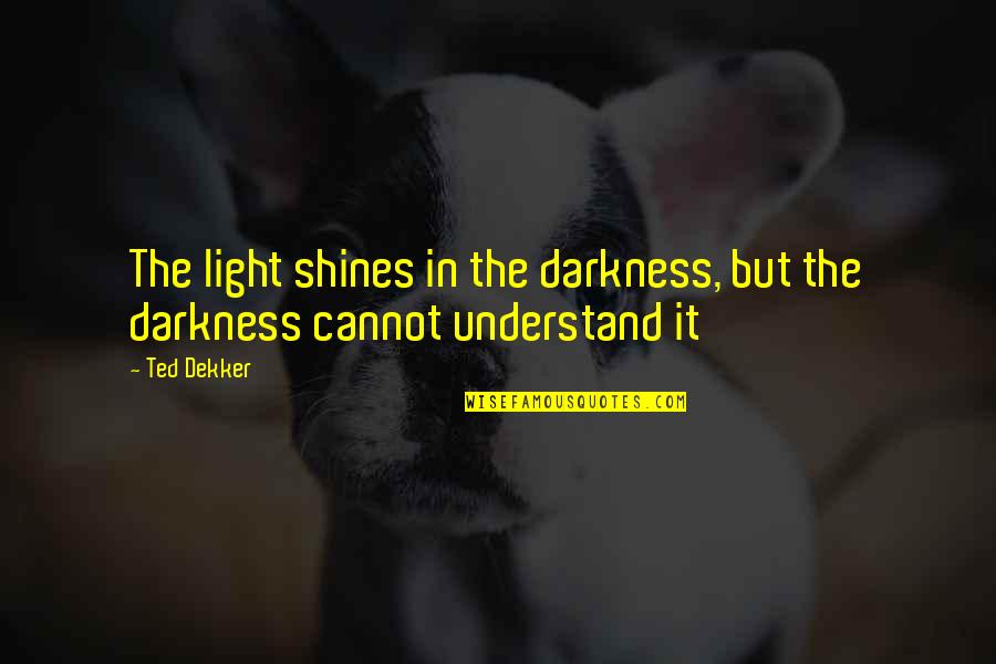 Light Shines In The Darkness Quotes By Ted Dekker: The light shines in the darkness, but the