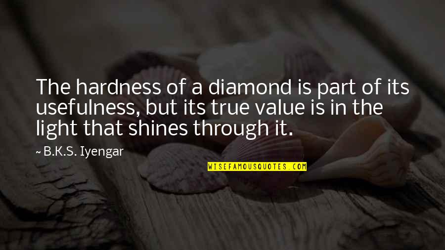 Light Shines Quotes By B.K.S. Iyengar: The hardness of a diamond is part of