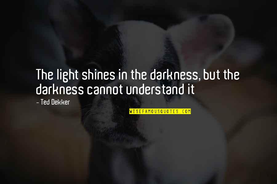 Light Shines Quotes By Ted Dekker: The light shines in the darkness, but the