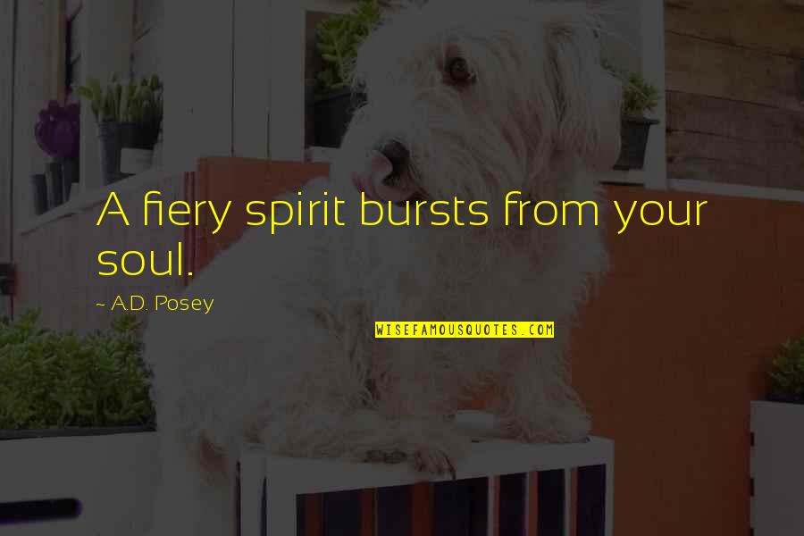 Light Soul Quotes By A.D. Posey: A fiery spirit bursts from your soul.