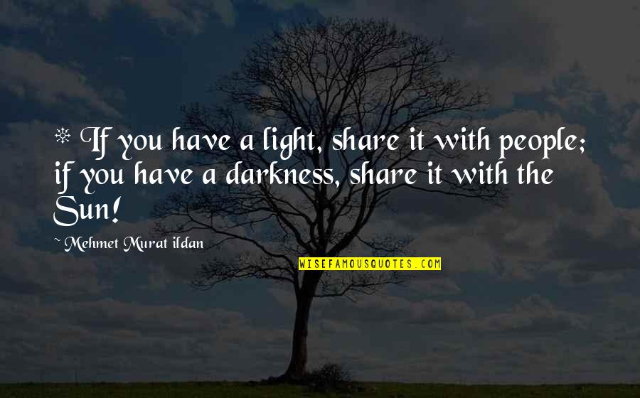 Light The Darkness Quotes By Mehmet Murat Ildan: * If you have a light, share it