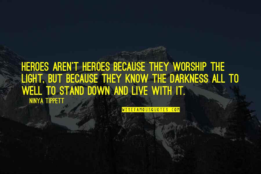 Light The Darkness Quotes By Ninya Tippett: Heroes aren't heroes because they worship the light,