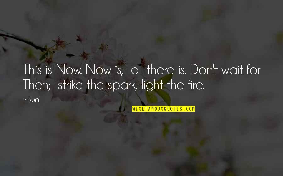 Light The Fire Quotes By Rumi: This is Now. Now is, all there is.