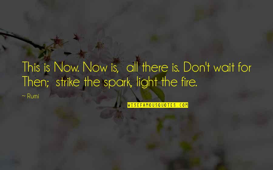 Light The Fire Within Quotes By Rumi: This is Now. Now is, all there is.