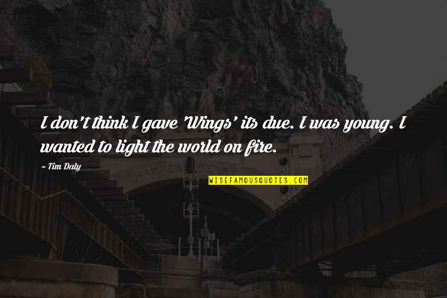 Light The Fire Within Quotes By Tim Daly: I don't think I gave 'Wings' its due.