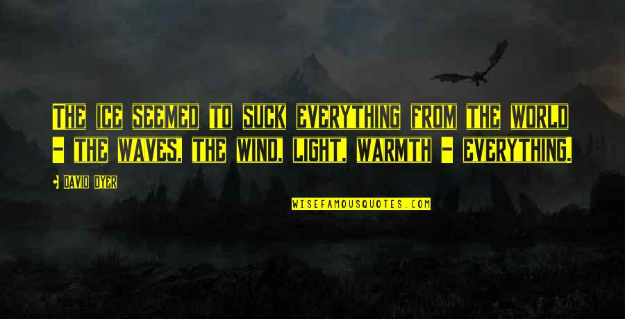Light To The World Quotes By David Dyer: The ice seemed to suck everything from the Light To The World Quotes By David Dyer: The ice seemed to suck everything from the