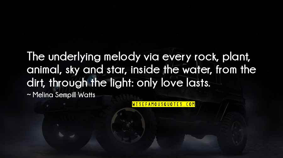 Light Water Quotes By Melina Sempill Watts: The underlying melody via every rock, plant, animal,