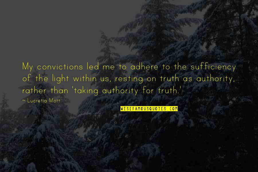 Light Within Me Quotes By Lucretia Mott: My convictions led me to adhere to the