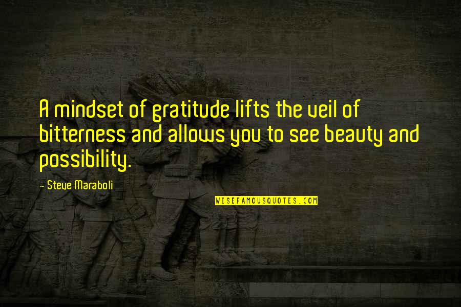 Lightbourne The 100 Quotes By Steve Maraboli: A mindset of gratitude lifts the veil of