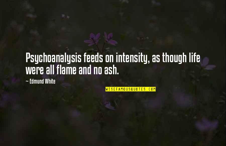 Lighten Life S Burdens Quotes By Edmund White: Psychoanalysis feeds on intensity, as though life were