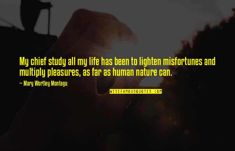 Lighten Up Your Life Quotes By Mary Wortley Montagu: My chief study all my life has been Lighten Up Your Life Quotes By Mary Wortley Montagu: My chief study all my life has been
