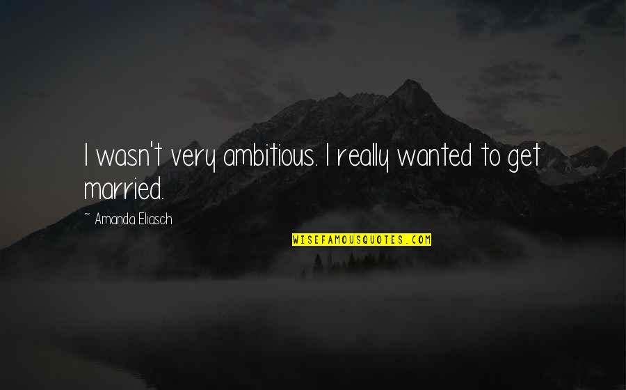 Lighthoose Quotes By Amanda Eliasch: I wasn't very ambitious. I really wanted to