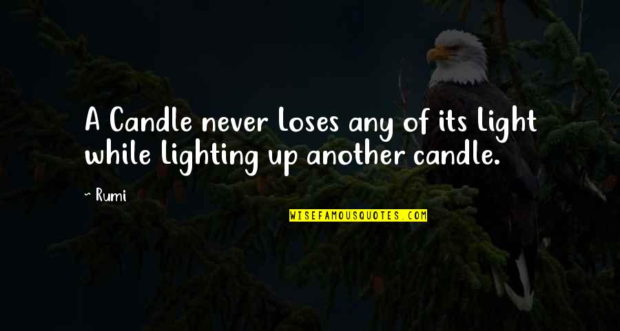 Lighting The Candle Quotes By Rumi: A Candle never Loses any of its Light