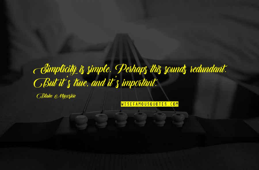 Lightman Lighting Quotes By Blake Mycoskie: Simplicity is simple. Perhaps this sounds redundant. But