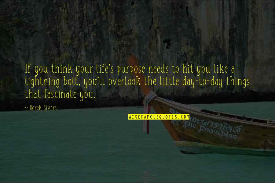 Lightning And Life Quotes By Derek Sivers: If you think your life's purpose needs to