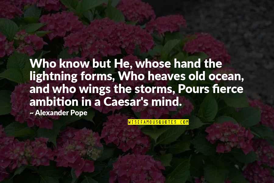 Lightning And Storms Quotes By Alexander Pope: Who know but He, whose hand the lightning Lightning And Storms Quotes By Alexander Pope: Who know but He, whose hand the lightning