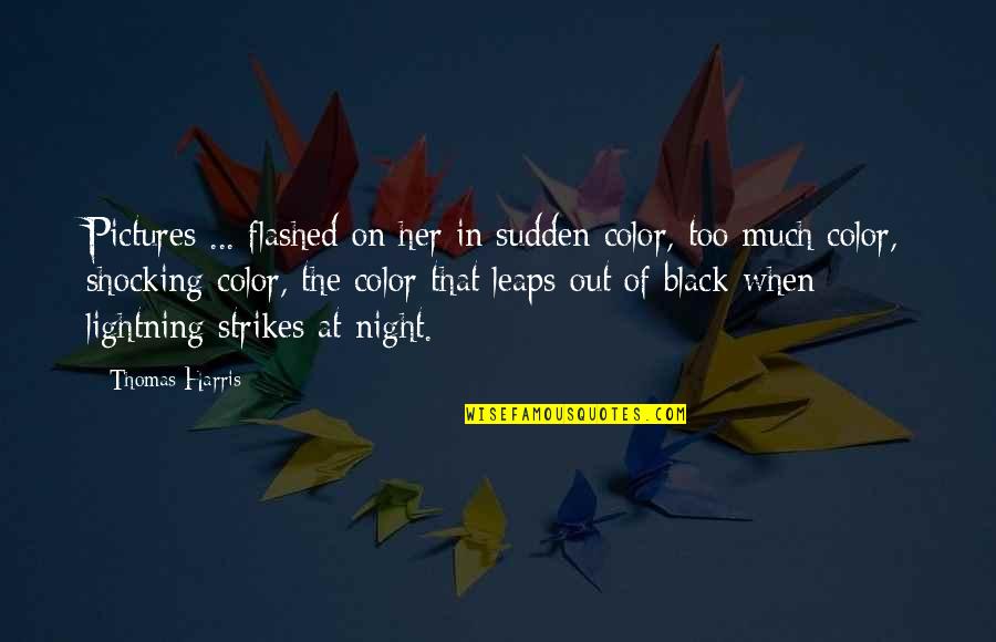 Lightning Quotes By Thomas Harris: Pictures ... flashed on her in sudden color,