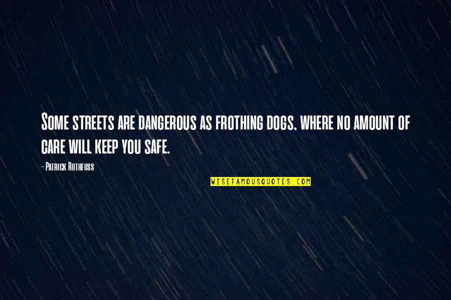 Lights Are On But Nobodys Home Quotes By Patrick Rothfuss: Some streets are dangerous as frothing dogs, where